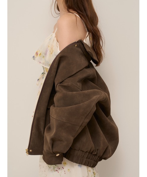 SNIDEL（スナイデル）の「マルチファブリックボアカラーブルゾン（ブルゾン・レディース・ブラック/グレー/ブラウン・0/1）」の8枚目の写真