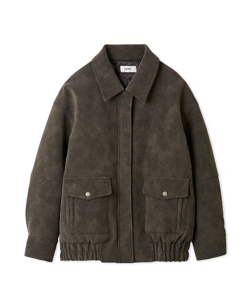 SNIDEL ブラウン ジャンパー・ブルゾン マルチファブリックボアカラーブルゾン（ブルゾン）｜SNIDEL