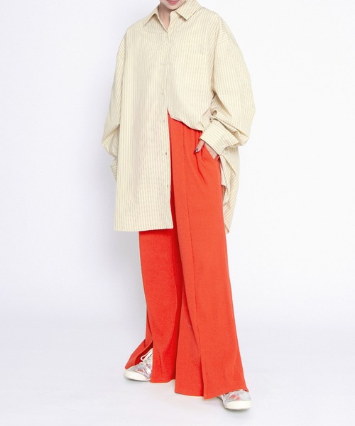 PUNYUS（プニュズ）の「フロントスリットフレアパンツ（その他パンツ・レディース・イエロー/レッド/カーキ/ブラック・1/2/3/4/5）」の6枚目の写真