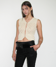 MILLO WOMEN（ミロウーマン）の「ノースリーブニットベスト[ベージュ]（ベスト）」