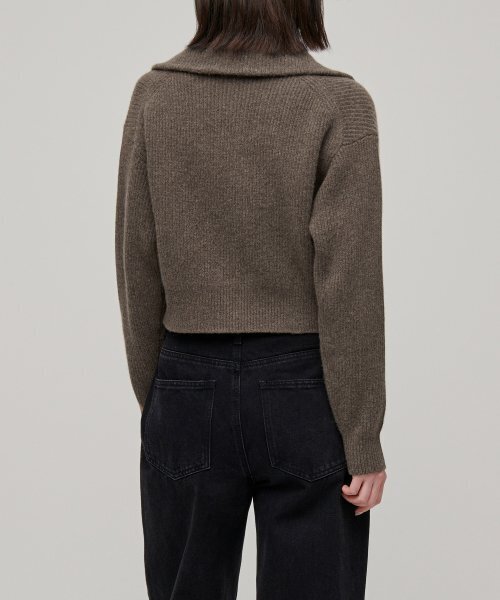 MUSINSA STANDARD WOMAN（ムシンサスタンダードウーマン）の「ウィメンズラムウールリブニットハーフジップ[モカブラウン]（ニット/セーター・レディース・その他・X-SMALL/SMALL/MEDIUM/LARGE）」の8枚目の写真