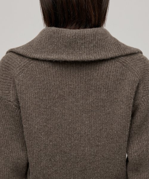 MUSINSA STANDARD WOMAN（ムシンサスタンダードウーマン）の「ウィメンズラムウールリブニットハーフジップ[モカブラウン]（ニット/セーター・レディース・その他・X-SMALL/SMALL/MEDIUM/LARGE）」の6枚目の写真