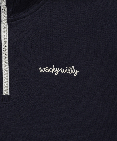Wacky WiLLy(ワッキーウィリー)の「ウィメンズタイポロゴハーフジップスウェットダークネイビー(スウェット・レディース・その他・SMALL/MEDIUM)」の6枚目の写真