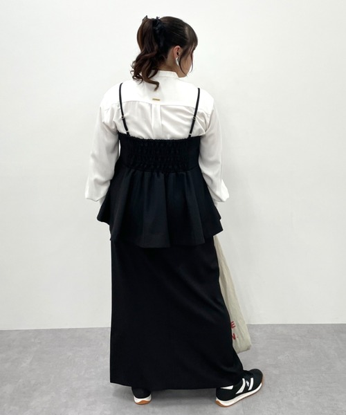 CHIC STYLE(シックスタイル)の「【セットアップ対応】タイトマキシスカート<大きいサイズ有>シックスタイル(スカート・レディース・モカ/ブラック・M/L/LL/3L/4L/5L)」の10枚目の写真