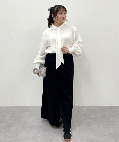 CHIC STYLE(シックスタイル)の「【セットアップ対応】タイトマキシスカート<大きいサイズ有>シックスタイル(スカート・レディース・モカ/ブラック・M/L/LL/3L/4L/5L)」の17枚目の写真