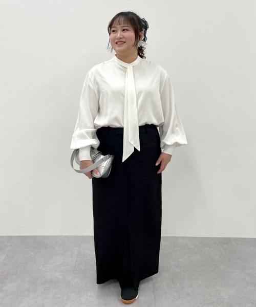 CHIC STYLE(シックスタイル)の「【セットアップ対応】タイトマキシスカート<大きいサイズ有>シックスタイル(スカート・レディース・モカ/ブラック・M/L/LL/3L/4L/5L)」の18枚目の写真