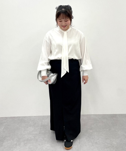 CHIC STYLE(シックスタイル)の「【セットアップ対応】タイトマキシスカート<大きいサイズ有>シックスタイル(スカート・レディース・モカ/ブラック・M/L/LL/3L/4L/5L)」の19枚目の写真