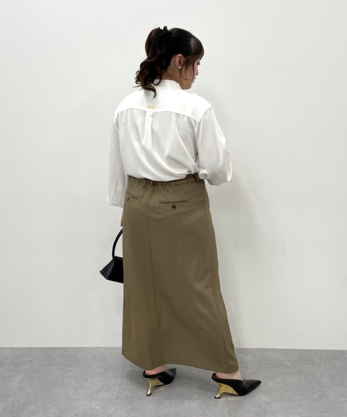 CHIC STYLE(シックスタイル)の「【セットアップ対応】タイトマキシスカート<大きいサイズ有>シックスタイル(スカート・レディース・モカ/ブラック・M/L/LL/3L/4L/5L)」の6枚目の写真