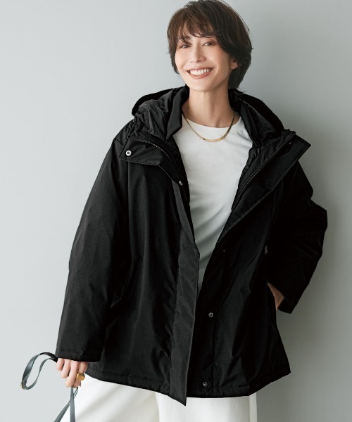 IEDIT ステッチレスでスッキリ着られる こだわりミドル丈ダウン