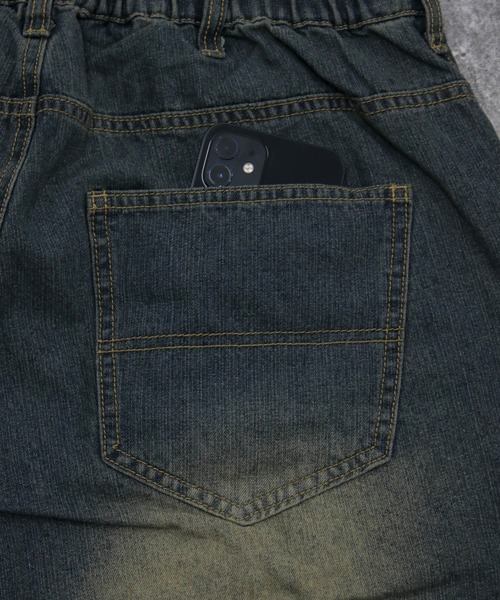 NYLAUS(ナイラス)の「【NYS】トライバル カットオフモチーフ バギーパンツ ワイドデニムパンツ(デニムパンツ・メンズ・ブラック/ブルー・M/L)」の10枚目の写真