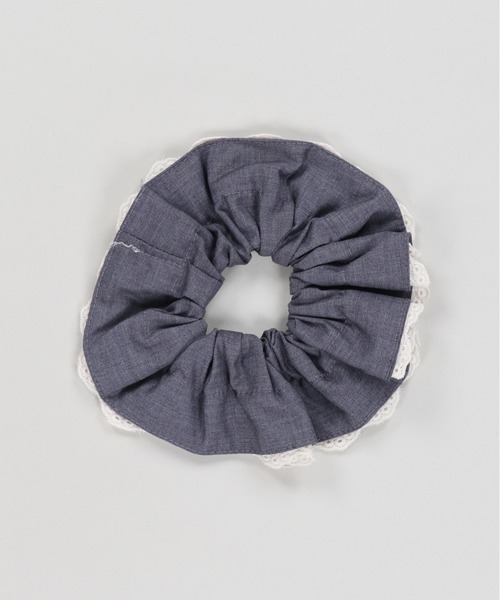 SPINNS（スピンズ）の「コットンシュシュ/レースリボン（シュシュ・レディース・グレー系その他・ONESIZE）」の2枚目の写真