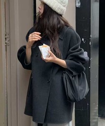 Doula Doula | ダブルブレストウールライクコート(チェスターコート)