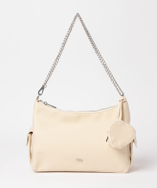 Heather（ヘザー）の「チャーム付きWポケットBAG　613979（ショルダーバッグ・レディース・アイボリー/ブラック/ベージュ/ピンク・ONE SIZE）」の12枚目の写真