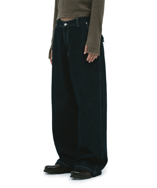 DEFGARMENTS（デフグラメンツ）の「INDIGO BUCKLE PANTS [INDIGO]（デニムパンツ・レディース・その他・X-SMALL/SMALL/MEDIUM/LARGE）」の3枚目の写真
