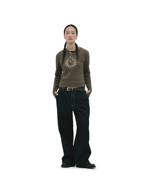 DEFGARMENTS（デフグラメンツ）の「INDIGO BUCKLE PANTS [INDIGO]（デニムパンツ・レディース・その他・X-SMALL/SMALL/MEDIUM/LARGE）」の4枚目の写真
