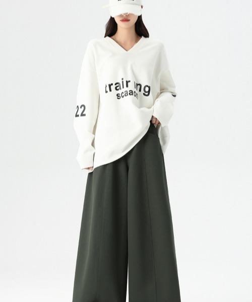 gossip!ロサンゼルス(ゴシップロサンゼルス)の「Y2Kガーリー レトロロングスラックス/ワイドパンツ(スラックス・レディース・ブラック/ネイビー/ダークグレー/ライトグレー・S/M)」の15枚目の写真