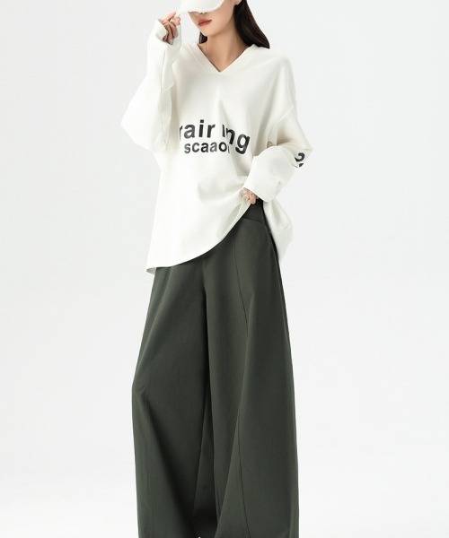 gossip!ロサンゼルス(ゴシップロサンゼルス)の「Y2Kガーリー レトロロングスラックス/ワイドパンツ(スラックス・レディース・ブラック/ネイビー/ダークグレー/ライトグレー・S/M)」の16枚目の写真