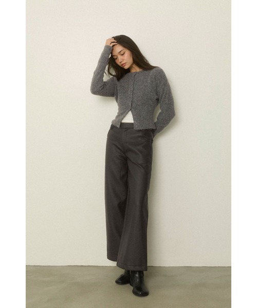 ALEXIA STAM(アリシアスタン)の「Fake Leather Wide Pants /裏起毛 フェイクレザーパンツ(その他パンツ・レディース・ブラウン/ブラック・S/M)」の16枚目の写真