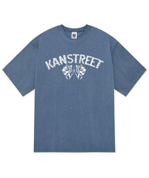 KTPN0172 レタリングタイガーピグメント半袖Tシャツ - ブルー