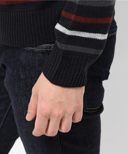 CIAOPANIC TYPY（チャオパニックティピー）の「マルチボーダーニットプルオーバー（ニット/セーター・メンズ・ネイビー/グレー/ホワイト・LARGE/MEDIUM/SMALL）」の4枚目の写真