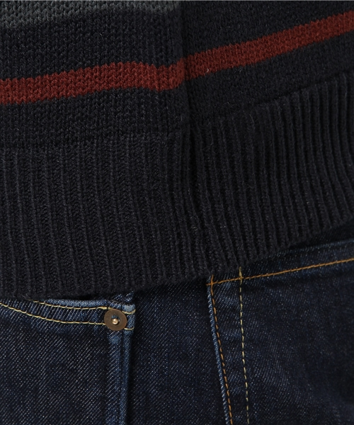 CIAOPANIC TYPY（チャオパニックティピー）の「マルチボーダーニットプルオーバー（ニット/セーター・メンズ・ネイビー/グレー/ホワイト・LARGE/MEDIUM/SMALL）」の5枚目の写真