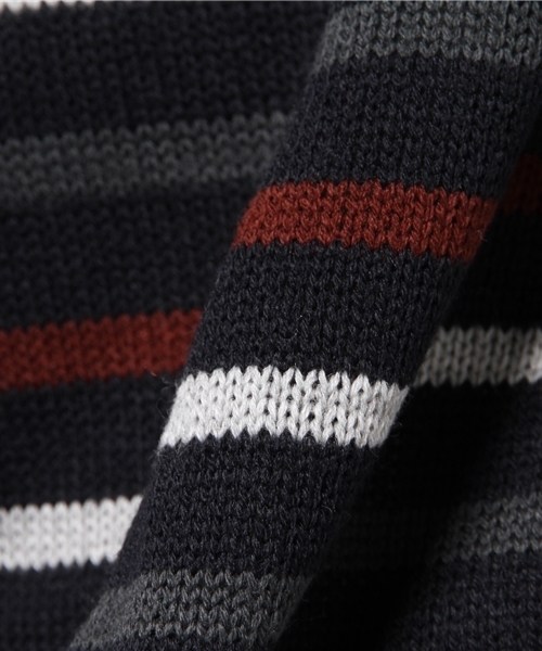 CIAOPANIC TYPY（チャオパニックティピー）の「マルチボーダーニットプルオーバー（ニット/セーター・メンズ・ネイビー/グレー/ホワイト・LARGE/MEDIUM/SMALL）」の6枚目の写真