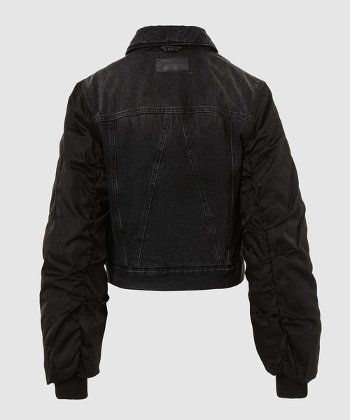 GANNI（ガニー）の「Rigid Denim Mix Jacket（デニムジャケット・レディース・ブラック系その他・36/38）」の2枚目の写真