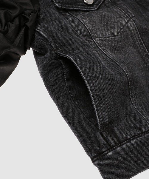 GANNI（ガニー）の「Rigid Denim Mix Jacket（デニムジャケット・レディース・ブラック系その他・36/38）」の7枚目の写真