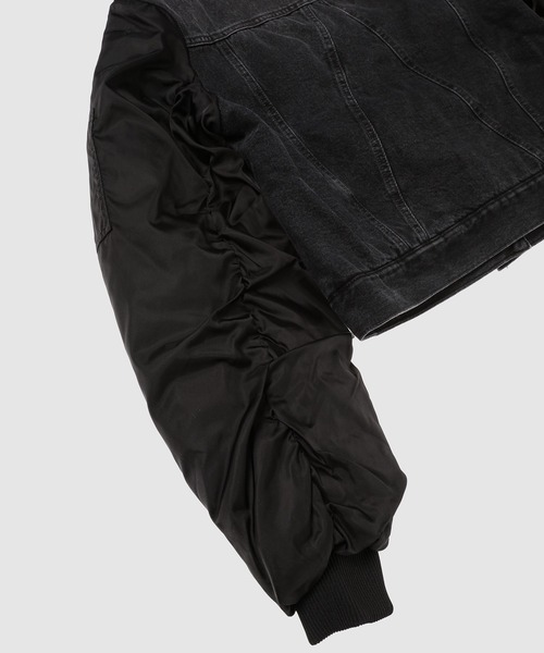 GANNI（ガニー）の「Rigid Denim Mix Jacket（デニムジャケット・レディース・ブラック系その他・36/38）」の6枚目の写真