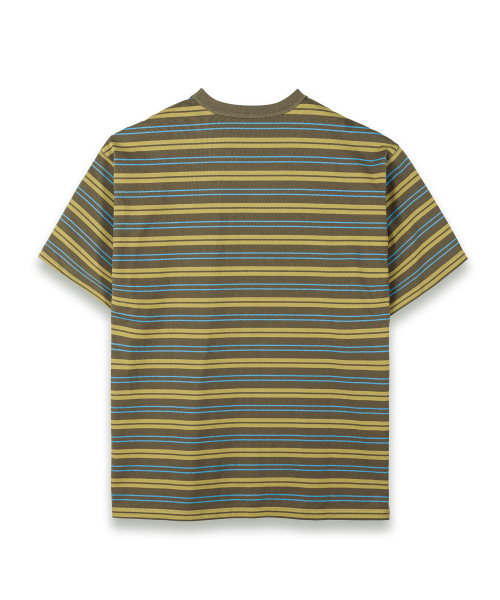 CONNECT KINLOCH(コネクトキンロック)の「ストライプ半袖Tシャツ(カーキ)(Tシャツ/カットソー・メンズ・カーキ・MEDIUM/LARGE/X-LARGE)」の2枚目の写真