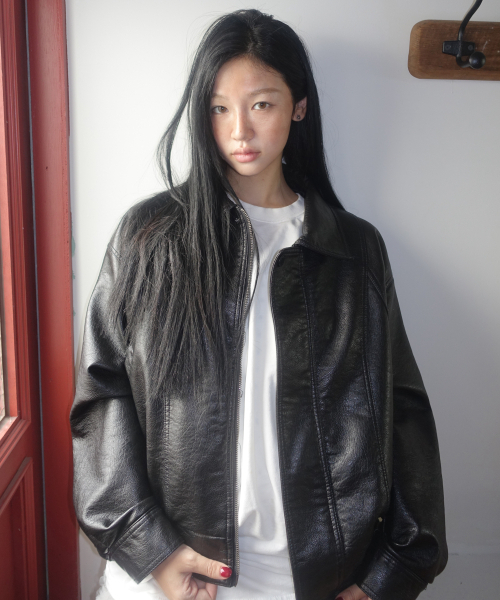 LADY VOLUME(レディーボリューム)の「9193 ウォッシングレザージャケット (ブラック)(ライダースジャケット・レディース・その他・FREE)」の5枚目の写真