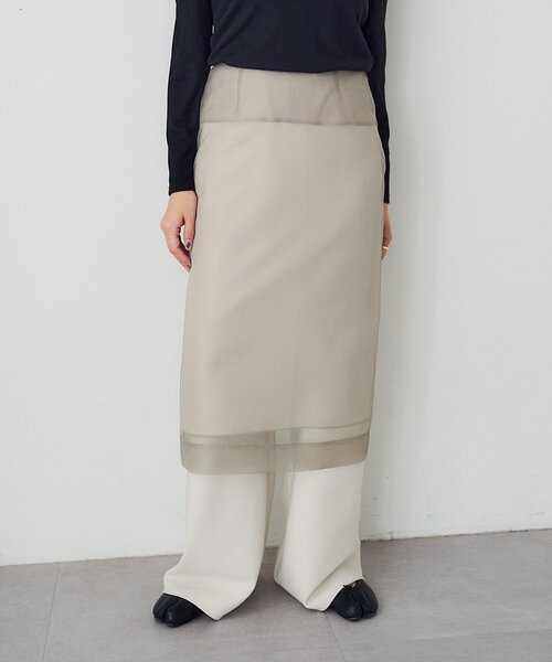 SHENERY（シーナリー）の「4WAYダブルレイヤードスカート（スカート・レディース・グレー/ベージュ・38/36）」の15枚目の写真