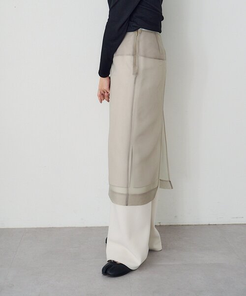 SHENERY（シーナリー）の「4WAYダブルレイヤードスカート（スカート・レディース・グレー/ベージュ・38/36）」の14枚目の写真