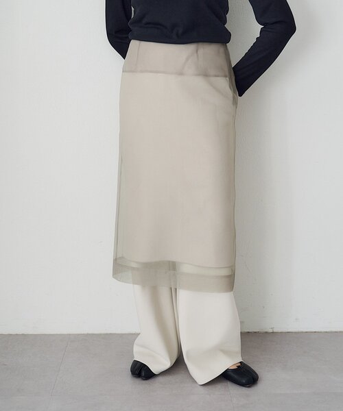 SHENERY（シーナリー）の「4WAYダブルレイヤードスカート（スカート・レディース・グレー/ベージュ・38/36）」の13枚目の写真