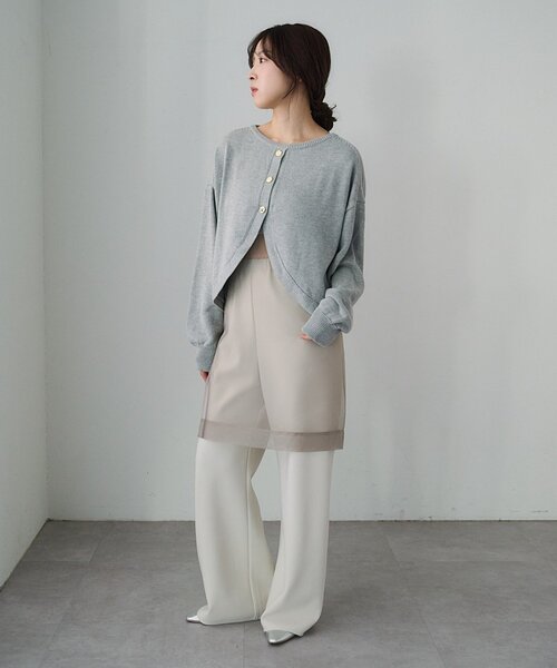 SHENERY（シーナリー）の「4WAYダブルレイヤードスカート（スカート・レディース・グレー/ベージュ・38/36）」の11枚目の写真