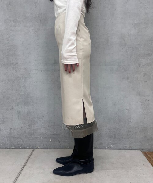 SHENERY（シーナリー）の「4WAYダブルレイヤードスカート（スカート・レディース・グレー/ベージュ・38/36）」の9枚目の写真