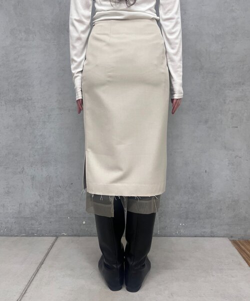 SHENERY（シーナリー）の「4WAYダブルレイヤードスカート（スカート・レディース・グレー/ベージュ・38/36）」の8枚目の写真