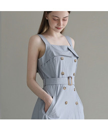 BLANCU（ブランユー）の「トレンチボタンドレス - ブルー（ワンピース）」