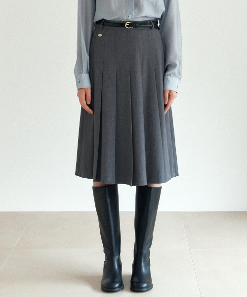 YUPPE(ヨッペ)の「プリーツウールスカート_チャコール(スカート・レディース・その他・SMALL/MEDIUM)」の1枚目の写真