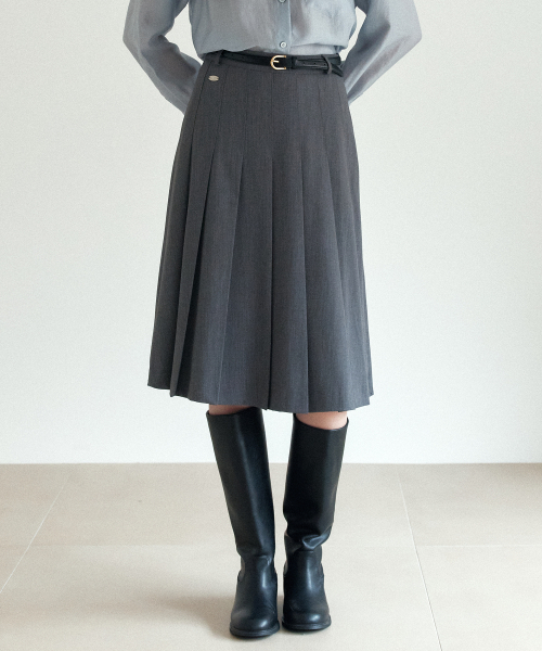 YUPPE(ヨッペ)の「プリーツウールスカート_チャコール(スカート・レディース・その他・SMALL/MEDIUM)」の2枚目の写真
