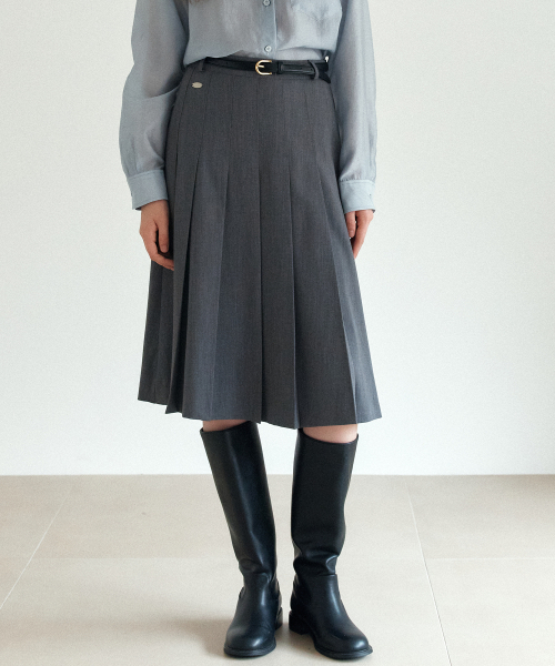 YUPPE(ヨッペ)の「プリーツウールスカート_チャコール(スカート・レディース・その他・SMALL/MEDIUM)」の3枚目の写真