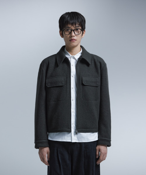 NONBLANK(ノンブランク)の「ヘアリーウールブレンドジャケット_GREY(その他アウター・メンズ・チャコール・X-LARGE/MEDIUM/LARGE)」の14枚目の写真