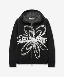 BLOND9（ブロンドナイン）の「フラワージャカードニットフードジップアップ（パーカー）」