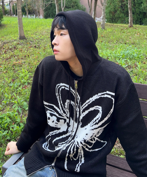 BLOND9(ブロンドナイン)の「フラワージャカードニットフードジップアップ(パーカー・レディース・その他・LARGE/MEDIUM/SMALL/X-LARGE/X-SMALL)」の15枚目の写真