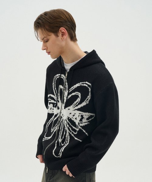 BLOND9(ブロンドナイン)の「フラワージャカードニットフードジップアップ(パーカー・レディース・その他・LARGE/MEDIUM/SMALL/X-LARGE/X-SMALL)」の11枚目の写真