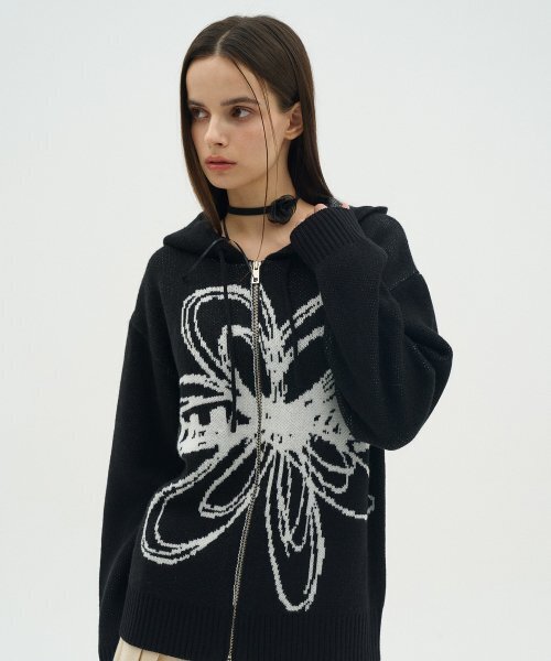 BLOND9(ブロンドナイン)の「フラワージャカードニットフードジップアップ(パーカー・レディース・その他・LARGE/MEDIUM/SMALL/X-LARGE/X-SMALL)」の10枚目の写真