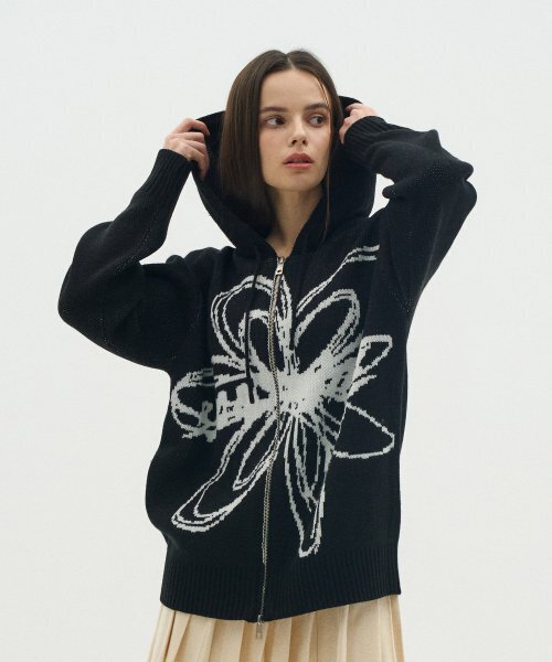 BLOND9(ブロンドナイン)の「フラワージャカードニットフードジップアップ(パーカー・レディース・その他・LARGE/MEDIUM/SMALL/X-LARGE/X-SMALL)」の8枚目の写真
