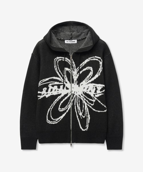 BLOND9(ブロンドナイン)の「フラワージャカードニットフードジップアップ(パーカー・レディース・その他・LARGE/MEDIUM/SMALL/X-LARGE/X-SMALL)」の7枚目の写真