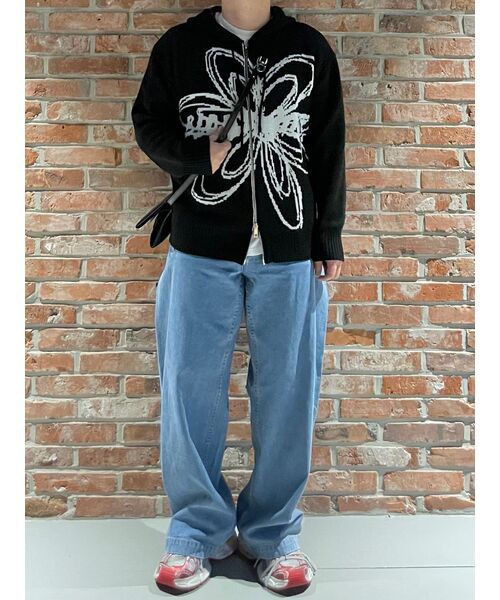 BLOND9(ブロンドナイン)の「フラワージャカードニットフードジップアップ(パーカー・レディース・その他・LARGE/MEDIUM/SMALL/X-LARGE/X-SMALL)」の3枚目の写真