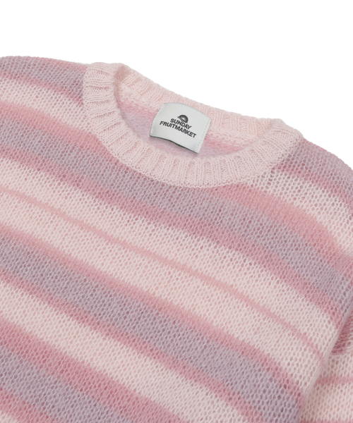 SUNDAY FRUIT MARKET（サンデーフルーツマーケット）の「STRIPE SUN KNIT CREW PINK（ニット/セーター・メンズ・その他・MEDIUM/LARGE）」の3枚目の写真